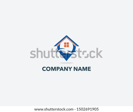 a collection of modern real estate building logos with a smooth gray background