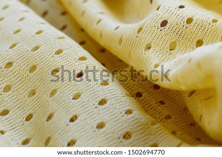 Yellow mesh sport wear fabric textile pattern background