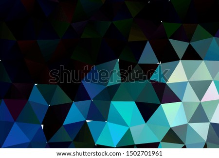 Dark BLUE vector shining triangular pattern. A vague abstract illustration with gradient. Textured pattern for background.