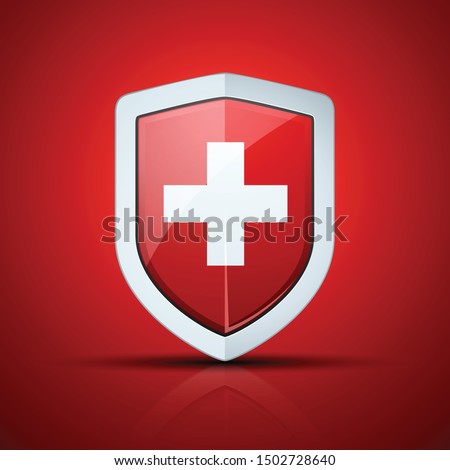 Swiss or Medical Shield protection sign illustration