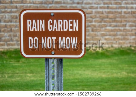 Rain Garden Do Not Mow Royalty-Free Stock Photo #1502739266