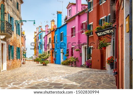 View of the island of Burano in Venice lagoon, Italy Royalty-Free Stock Photo #1502830994