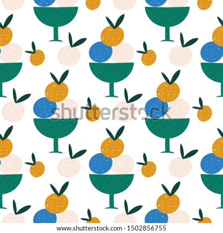 Scoop ice cream  vector pattern background. Sweet and yummy dessert. Design for fabric, wrapping, textile, wallpaper, apparel.
