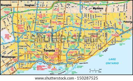 Toronto, Ontario area map Royalty-Free Stock Photo #150287525