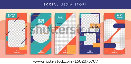 Set 5 of Social Media Instagram Networks Stories Sale Banner Background, Mobile App, Poster, Flyer, Coupon, Gift Card, Smartphone Template Story,Liquid Abstract Modern. editable template eps 10 vector Royalty-Free Stock Photo #1502875709