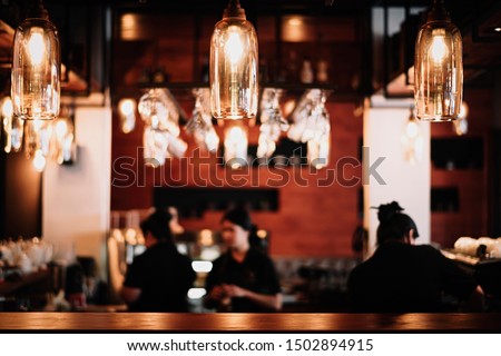 Soft focus picture of Cafe bar shop background