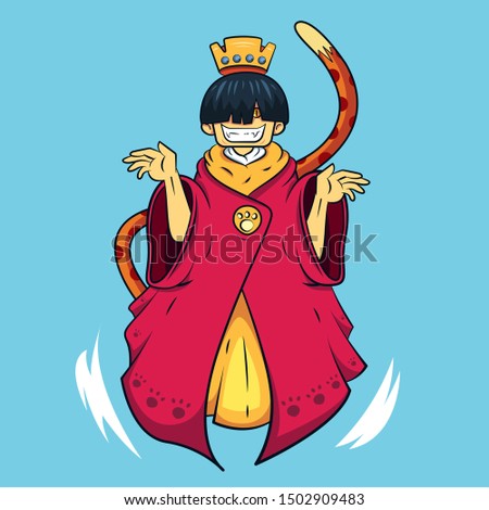 King master of demonic cat illustration mascot vector