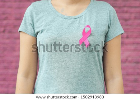 Healthcare and medicine concept. pink breast cancer awareness ribbon.