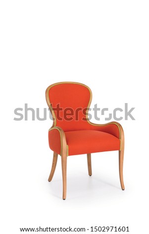 Orange chair in white backdrop, tif format