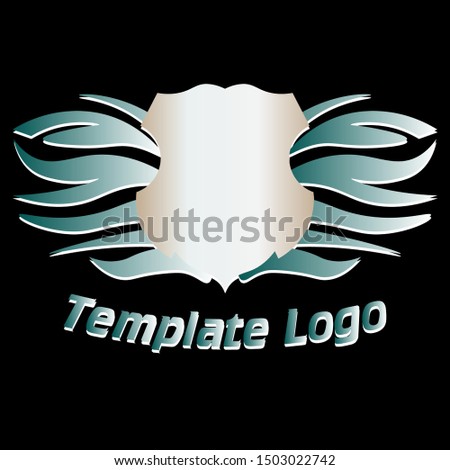 Vector logo template in a beautiful eagle-winged shield for the community