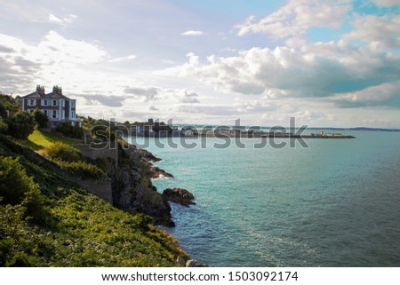 Coastline of Howth, Dublin. Background picture of beautiful seascape.
