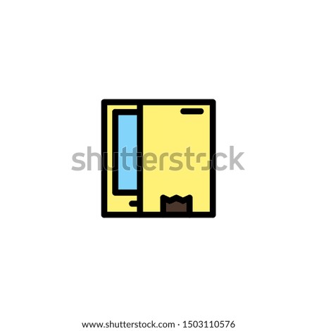 Smartphone, cardboard, box icon vector. Flat icon illustration 