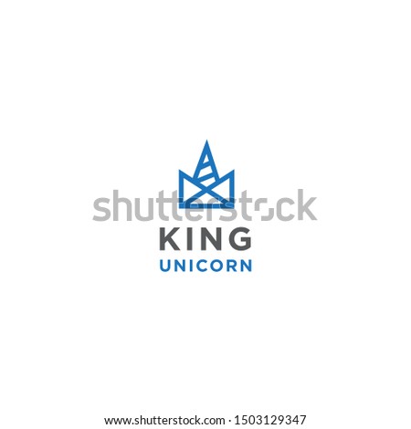king unicorn logo template design