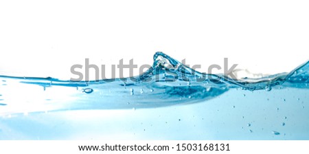 Water Wave bubbles air and splash isolated over white background. Blue water wave abstract background isolated on white
