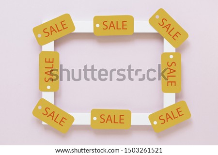 Black friday sale tags on white frame