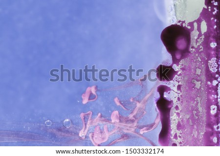 Copy space blue background with purple steam