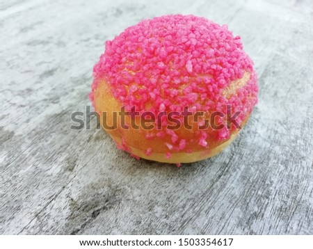 donut with pink suggar isolated