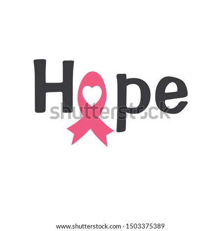 Breast cancer HOPE vector design. Fight against cancer, pink ribbon, breast cancer awareness symbol. Breast cancer awareness program vector template design. 