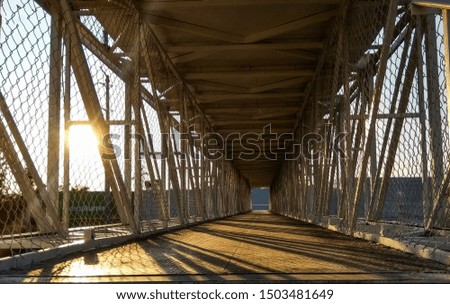 Sunset photography over a bridge in the city.