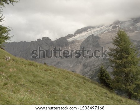 pan path in front of the marmolada massif