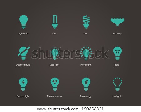 Light bulb and LED lamp. Vector illustration. Royalty-Free Stock Photo #150356321