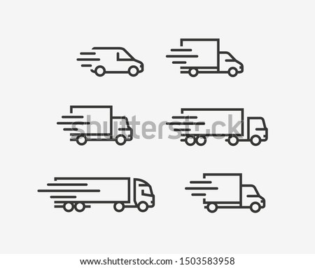 Truck icon set. Freight, delivery symbol. Vector illustration Royalty-Free Stock Photo #1503583958