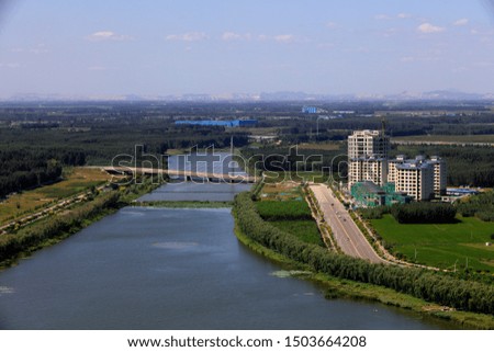 Aerial photography of Waterfront City Scenery, China