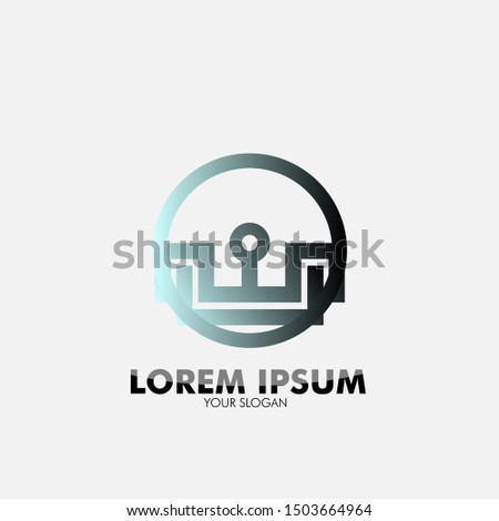 abstract geometry logo icon for technology and security company