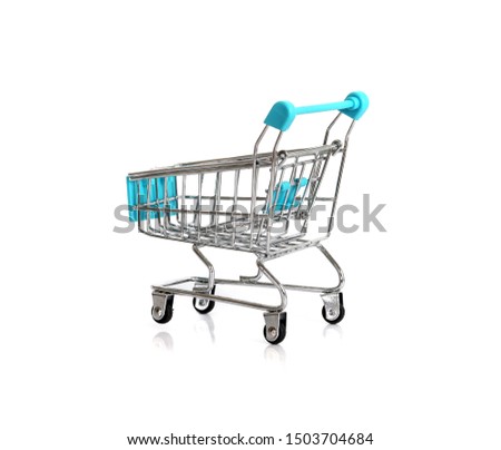 blue Trolley one white background isolated 