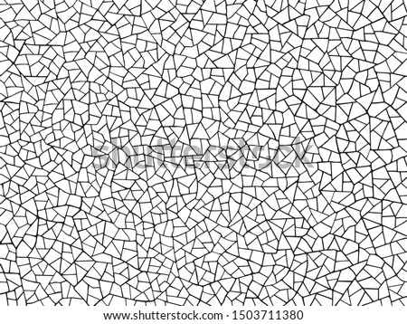  The cracks texture white and black. Vector background.Cracked earth. Structure of cracking.  shards. mosaic Royalty-Free Stock Photo #1503711380
