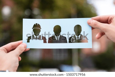 Hands Holding Paper With Cutout Career Choice Outdoors