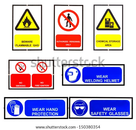 safety signs broad with clipping path