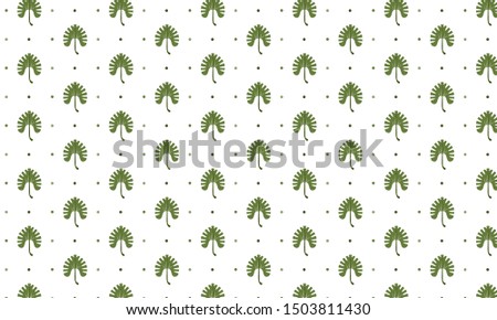 Green Bloodroot Leaves with Dots Pattern Background