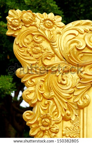 Golden carving style Thai