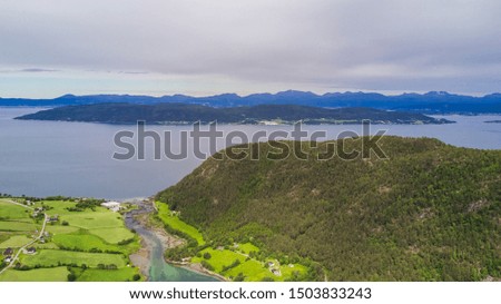 Beautiful Nature Norway natural landscape aerial photography.