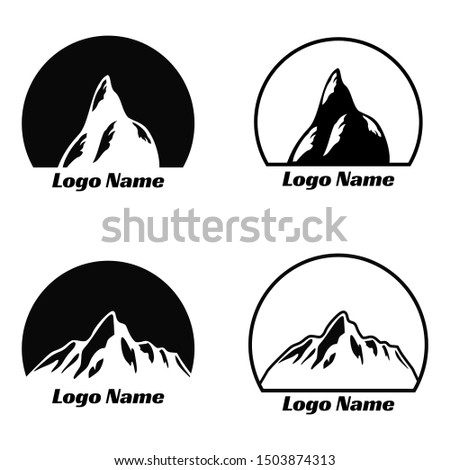 Mountain silhouette logo design in black color. Eps 8 compatible. no gradient. no transparency - vector
