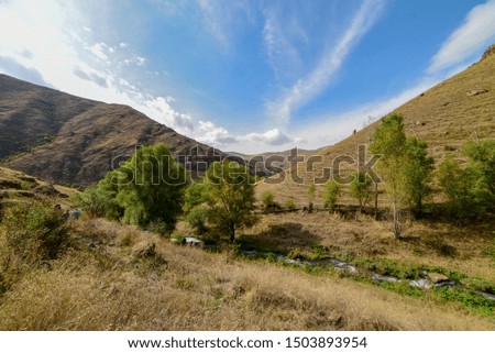 Mountain landscape in the fall. Armenia 2018
Bright sky on a background of mountains