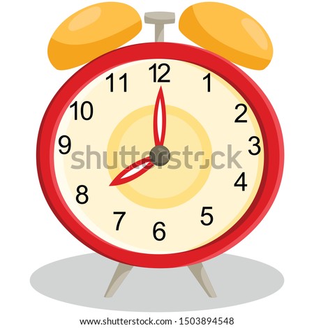 Round Table Alarm Clock - Cartoon Vector Image