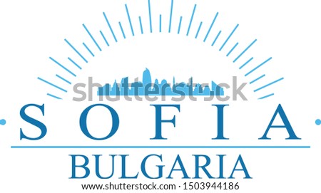 Sofia Bulgaria City. Banner Design. City Skyline. Silhouette Vector. Famous Monuments.