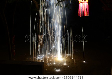 Diwali fireworks photography flower pot slow shutter long exposure sky lamp lantern