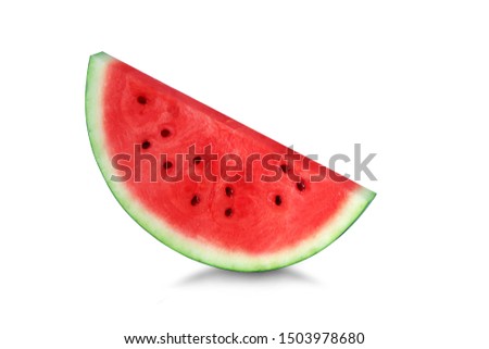 watermelon with slices isolated on white background Royalty-Free Stock Photo #1503978680