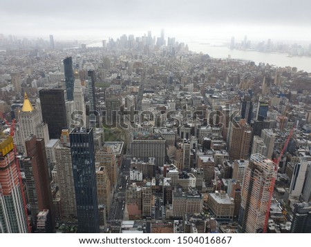 New york skyscrapers seen above