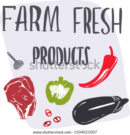 fresh homegrown products icons, labels. Organic tags. Natural product elements. Logo for vegetarian restaurant menu. Fresh, organic, gluten free, 100% bio, premium quality, locally grown, healthy food