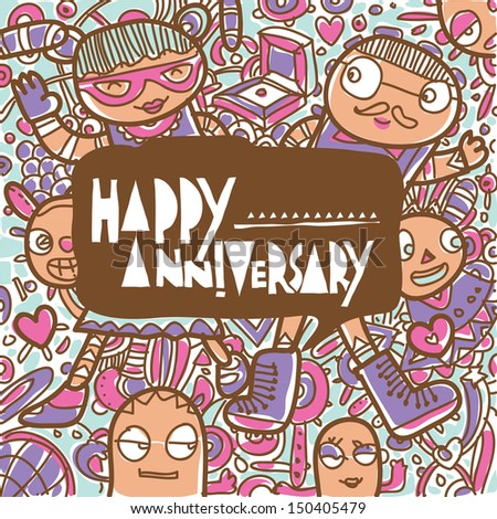 vector anniversary greeting card vintage colors