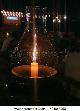 Beautiful candle light at night