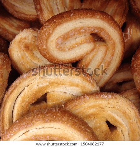 Macro Photo Food Baking Cookies. Texture background sweet pastry biscuit cookies with sugar. Image of food baking cookies