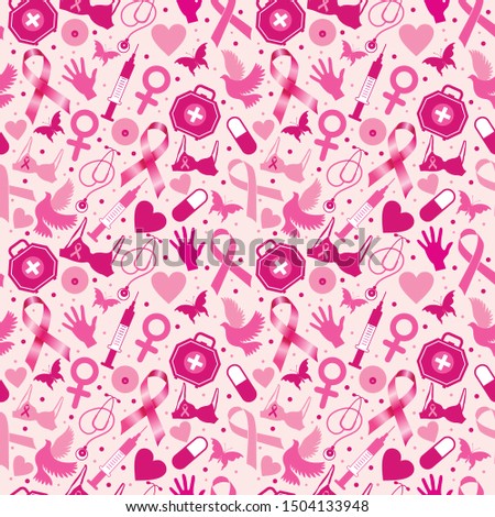Seamless pattern of breast cancer for october awareness month.