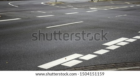 White braking lines on the road, travel and transportation