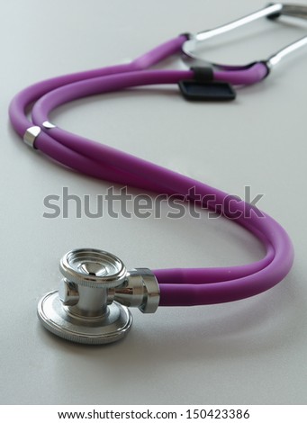 Stethoscope closeup on a white background