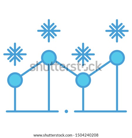 Line chart icon blue lineal vector 